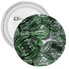 Biohazard Sign Pattern, Silver And Light Green Bio-waste Symbol, Toxic Fallout, Hazard Warning 3  Buttons