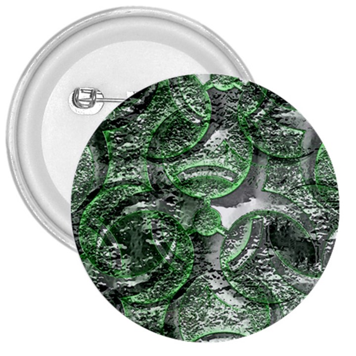 Biohazard sign pattern, silver and light green bio-waste symbol, toxic fallout, hazard warning 3  Buttons