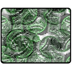 Biohazard Sign Pattern, Silver And Light Green Bio-waste Symbol, Toxic Fallout, Hazard Warning Fleece Blanket (medium)  by Casemiro