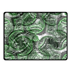 Biohazard Sign Pattern, Silver And Light Green Bio-waste Symbol, Toxic Fallout, Hazard Warning Double Sided Fleece Blanket (small)  by Casemiro