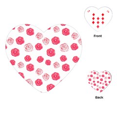 Watercolor Hand Drawn Roses Pattern Playing Cards Single Design (heart) by TastefulDesigns