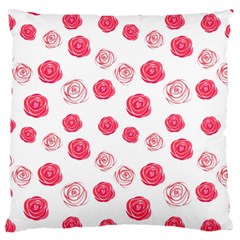 Watercolor Hand Drawn Roses Pattern Large Flano Cushion Case (one Side) by TastefulDesigns