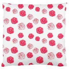 Watercolor Hand Drawn Roses Pattern Large Flano Cushion Case (two Sides) by TastefulDesigns