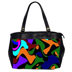 Trippy Paint Splash, Asymmetric Dotted Camo In Saturated Colors Oversize Office Handbag (2 Sides) by Casemiro