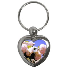 Pink Snowball Branch Key Chain (heart) by okhismakingart