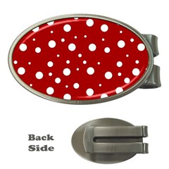 Mushroom Pattern, Red And White Dots, Circles Theme Money Clips (oval)  by Casemiro