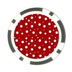 Mushroom Pattern, Red And White Dots, Circles Theme Poker Chip Card Guard