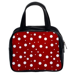 Mushroom Pattern, Red And White Dots, Circles Theme Classic Handbag (two Sides) by Casemiro