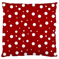 Mushroom Pattern, Red And White Dots, Circles Theme Large Cushion Case (one Side) by Casemiro