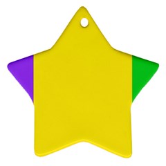 Carnival Mardi Gras Purple Yellow Green Stripes Ornament (star) by yoursparklingshop