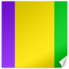 Carnival Mardi Gras Purple Yellow Green Stripes Canvas 12  X 12  by yoursparklingshop