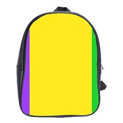 Carnival Mardi Gras Purple Yellow Green Stripes School Bag (large) by yoursparklingshop