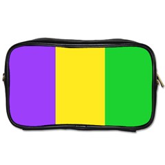 Carnival Mardi Gras Purple Yellow Green Stripes Toiletries Bag (one Side) by yoursparklingshop