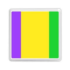 Carnival Mardi Gras Purple Yellow Green Stripes Memory Card Reader (square) by yoursparklingshop