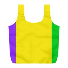 Carnival Mardi Gras Purple Yellow Green Stripes Full Print Recycle Bag (l) by yoursparklingshop