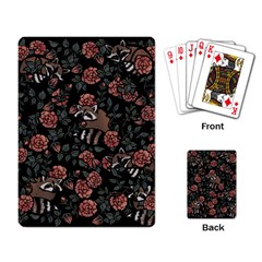 Raccoon Floral Playing Cards Single Design (rectangle) by BubbSnugg