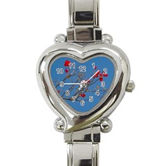 Santa Rita Flower Photo001 Heart Italian Charm Watch