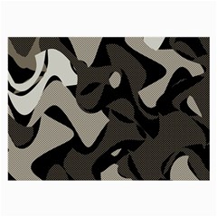 Trippy Sepia Paint Splash, Brown, Army Style Camo, Dotted Abstract Pattern Large Glasses Cloth (2 Sides) by Casemiro