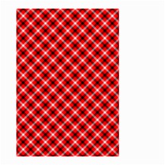 Three Color Tartan, Red Grey, Black Buffalo Plaid Theme Small Garden Flag (two Sides)