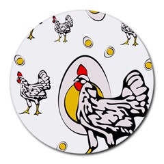 Roseanne Chicken Round Mousepads by EvgeniaEsenina