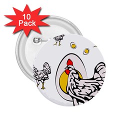 Roseanne Chicken 2 25  Buttons (10 Pack)  by EvgeniaEsenina