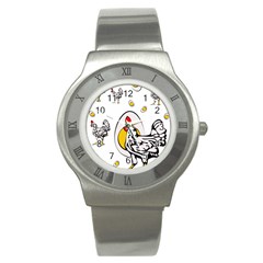 Roseanne Chicken Stainless Steel Watch by EvgeniaEsenina