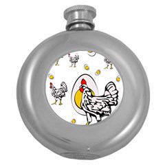 Roseanne Chicken Round Hip Flask (5 Oz) by EvgeniaEsenina