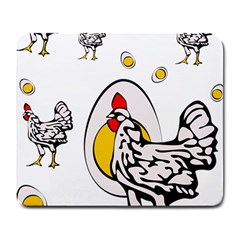 Roseanne Chicken, Retro Chickens Large Mousepads by EvgeniaEsenina