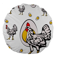 Roseanne Chicken Large 18  Premium Flano Round Cushions by EvgeniaEsenina