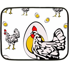 Roseanne Chicken, Retro Chickens Fleece Blanket (mini) by EvgeniaEsenina