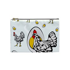 Roseanne Chicken, Retro Chickens Cosmetic Bag (medium) by EvgeniaEsenina