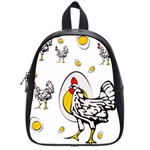 Roseanne Chicken, Retro Chickens School Bag (Small) Front