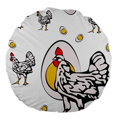 Roseanne Chicken, Retro Chickens Large 18  Premium Round Cushions by EvgeniaEsenina