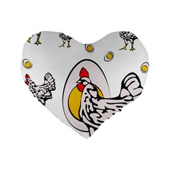 Roseanne Chicken, Retro Chickens Standard 16  Premium Heart Shape Cushions