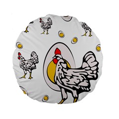 Roseanne Chicken, Retro Chickens Standard 15  Premium Flano Round Cushions