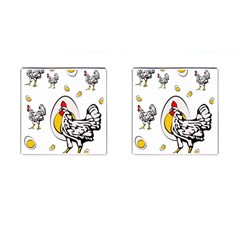 Roseanne Chicken, Retro Chickens Cufflinks (square) by EvgeniaEsenina