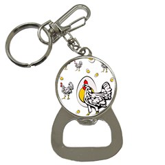 Roseanne Chicken, Retro Chickens Bottle Opener Key Chain by EvgeniaEsenina