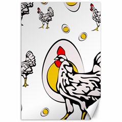 Roseanne Chicken, Retro Chickens Canvas 20  X 30  by EvgeniaEsenina