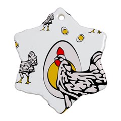 Roseanne Chicken, Retro Chickens Ornament (snowflake) by EvgeniaEsenina