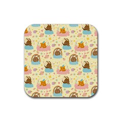 I Am Sleepy Rubber Coaster (square)  by designsbymallika