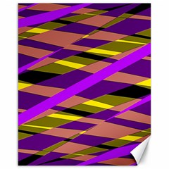 Abstract Geometric Blocks, Yellow, Orange, Purple Triangles, Modern Design Canvas 16  X 20  by Casemiro