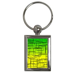 Geometrical Lines Pattern, Asymmetric Blocks Theme, Line Art Key Chain (rectangle) by Casemiro