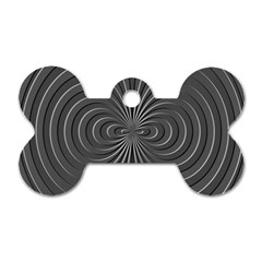 Abstract Metallic Spirals, Silver Color, Dark Grey, Graphite Colour Dog Tag Bone (two Sides) by Casemiro