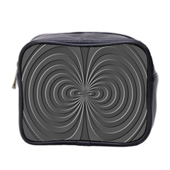 Abstract Metallic Spirals, Silver Color, Dark Grey, Graphite Colour Mini Toiletries Bag (two Sides) by Casemiro