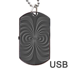 Abstract Metallic Spirals, Silver Color, Dark Grey, Graphite Colour Dog Tag Usb Flash (two Sides) by Casemiro