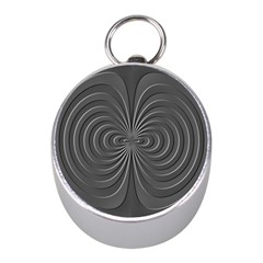 Abstract Metallic Spirals, Silver Color, Dark Grey, Graphite Colour Mini Silver Compasses by Casemiro