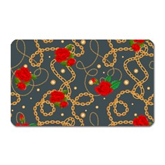 Golden Chain Pattern Rose Flower 2 Magnet (Rectangular)