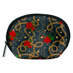 Golden Chain Pattern Rose Flower 2 Accessory Pouch (medium)