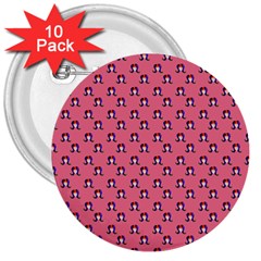 60s Ombre Hair Girl Pink 3  Buttons (10 Pack)  by snowwhitegirl