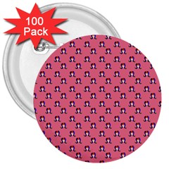 60s Ombre Hair Girl Pink 3  Buttons (100 Pack)  by snowwhitegirl